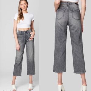 NWT BlankNYC Baxter Ribcage Straight Cropped Jeans In Color Washed Black Size 30